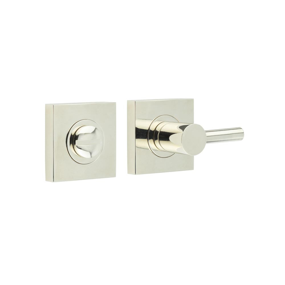This is an image showing the Frelan - Burlington Easy Turn & Release Square Plain Rose Polished Nickel available to order from T.H. Wiggans Ironmongery in Kendal