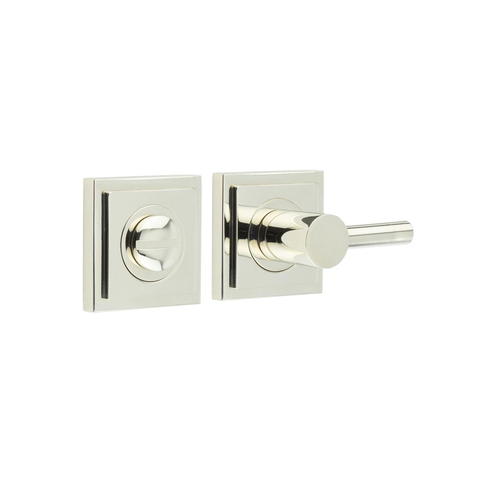 This is an image showing the Frelan - Burlington Easy Turn & Release Square Stepped Rose Polished Nickel available to order from T.H. Wiggans Ironmongery in Kendal