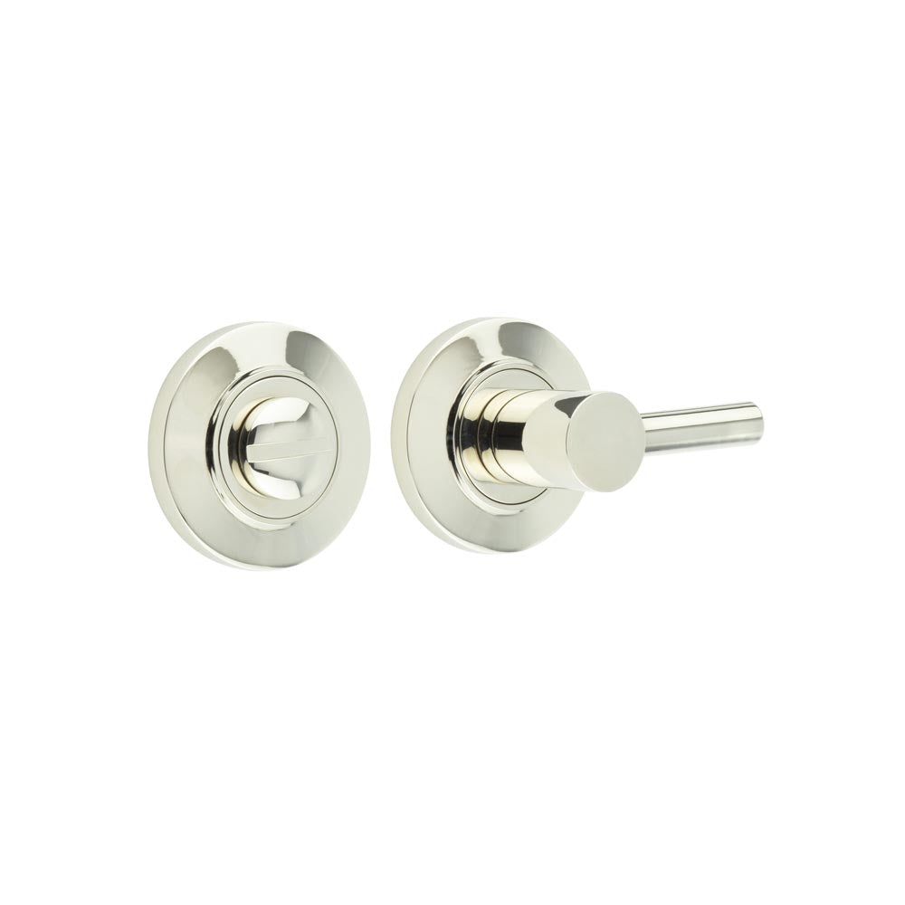 This is an image showing the Frelan - Burlington Easy Turn & Release Chamfered Rose Polished Nickel available to order from T.H. Wiggans Ironmongery in Kendal