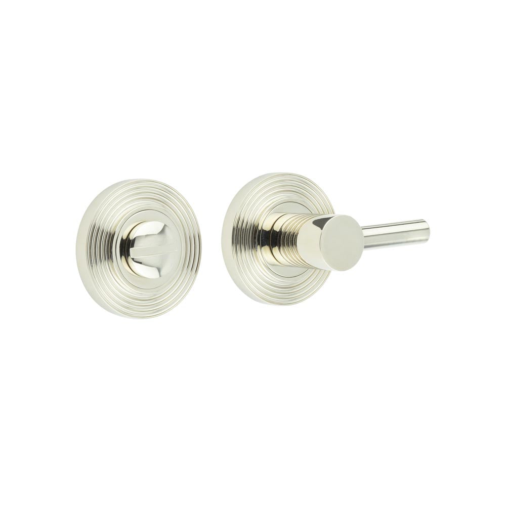 This is an image showing the Frelan - Burlington Easy Turn & Release Reeded Rose Polished Nickel available to order from T.H. Wiggans Ironmongery in Kendal