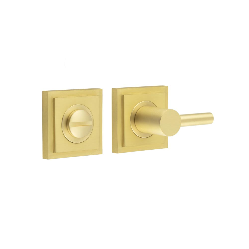 This is an image showing the Frelan - Burlington Easy Turn & Release Square Stepped Rose Satin Brass available to order from T.H. Wiggans Ironmongery in Kendal