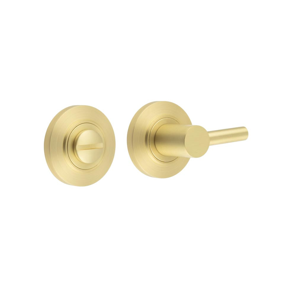 This is an image showing the Frelan - Burlington Easy Turn & Release Chamfered Rose Satin Brass available to order from T.H. Wiggans Ironmongery in Kendal