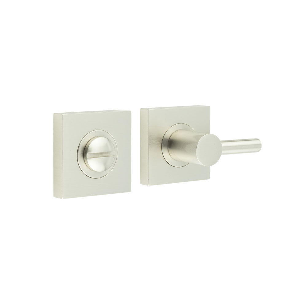 This is an image showing the Frelan - Burlington Easy Turn & Release Square Plain Rose Satin Nickel available to order from T.H. Wiggans Ironmongery in Kendal