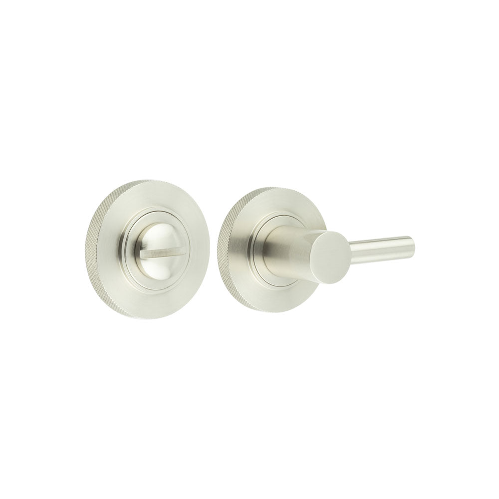 This is an image showing the Frelan - Burlington Easy Turn & Release Knurled Rose Satin Nickel available to order from T.H. Wiggans Ironmongery in Kendal