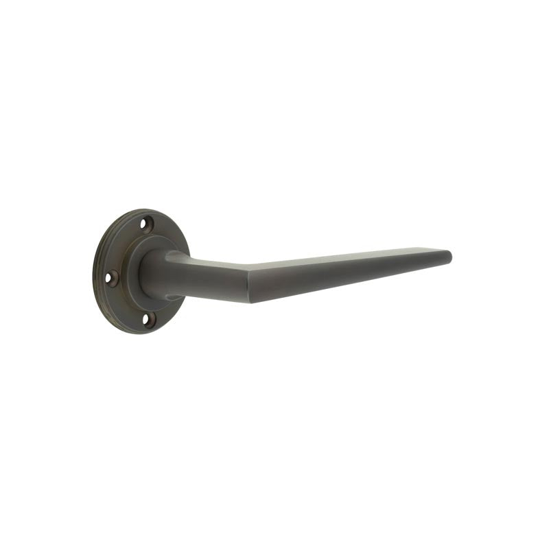 This is an image showing the Burlington - Mayfair lever on rose - Dark Bronze available to order from T.H. Wiggans Ironmongery in Kendal