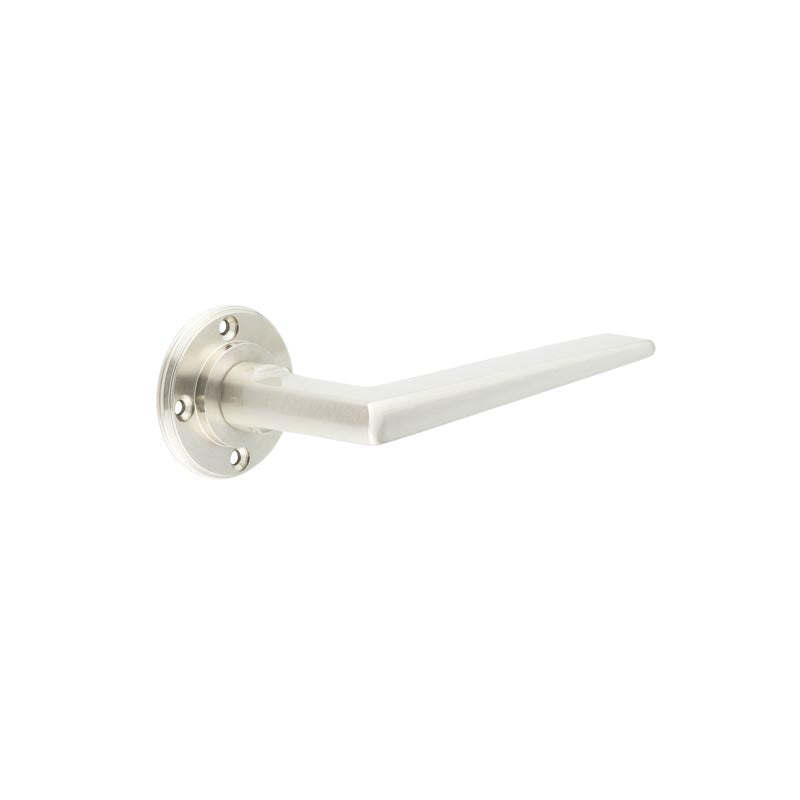 This is an image showing the Burlington - Mayfair lever on rose - Satin Nickel available to order from T.H. Wiggans Ironmongery in Kendal