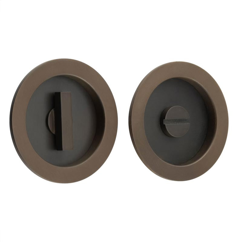 This is an image showing the Burlington - 65x12x3mm DB round concealed WC flush pull set available to order from T.H. Wiggans Ironmongery in Kendal