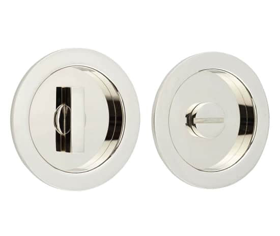 This is an image showing the Burlington - 65x12x3mm PN round concealed WC flush pull set available to order from T.H. Wiggans Ironmongery in Kendal
