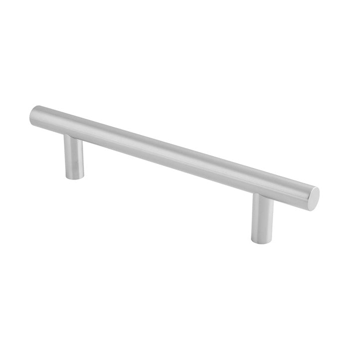This image shows Eurospec - 22MM DIA. STRAIGHT T BAR PULL HANDLE G304 (225MM C/C) - SSS - cfpt1225sss available from T.H. Wiggans Ironmongery in Kendal.