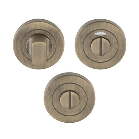 This is an image of Eurospec - Thumbturn and Release - Antique Brass- CST1015AB available to order from T.H. Wiggans Ironmongery in Kendal.