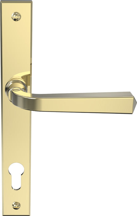 This is an image of Mila Heritage Door Handle Gold - CB-CB702005 available from T.H. Wiggans Ironmongery Ltd in Kendal.