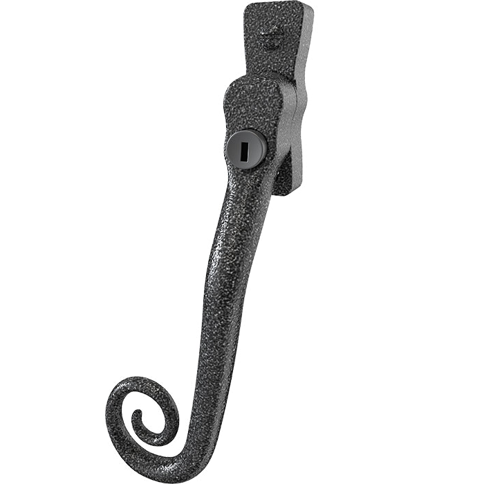 Mila Heritage Monkey Tail Casement Handle Heritage Pewter Left hand