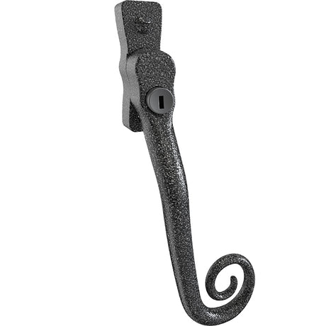 This is an image of Mila Heritage Monkey Tail Casement Handle Heritage Pewter Right hand - CB-CB700042 available from T.H. Wiggans Ironmongery Ltd in Kendal.