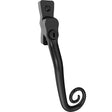 This is an image of Mila Heritage Monkey Tail Casement Handle Matt Black Right hand - CB-CB700072 available from T.H. Wiggans Ironmongery Ltd in Kendal.