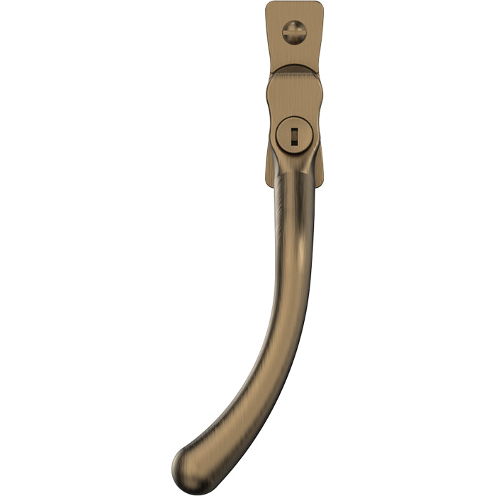 Mila Heritage Pear Drop Casement Handle Antique Bronze Left hand