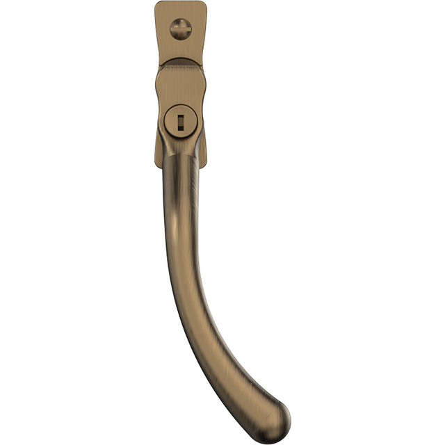 This is an image of Mila Heritage Pear Drop Casement Handle Antique Bronze Right hand - CB-CB700752 available from T.H. Wiggans Ironmongery Ltd in Kendal.
