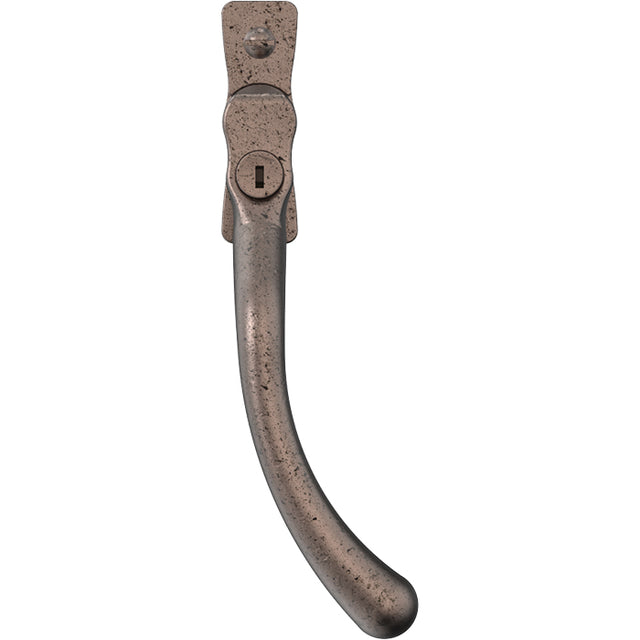This is an image of Mila Heritage Pear Drop Casement Handle Pewter Patina Right hand - CB-CB700722 available from T.H. Wiggans Ironmongery Ltd in Kendal.