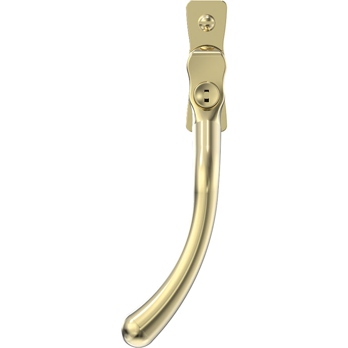 Mila Heritage Pear Drop Casement Handle Polished Gold Left hand