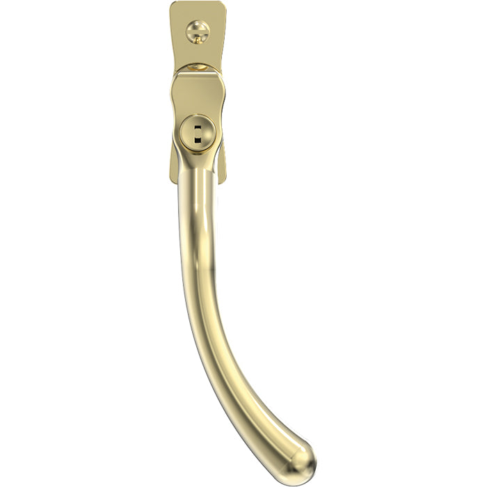 This is an image of Mila Heritage Pear Drop Casement Handle Polished Gold Right hand - CB-CB700662 available from T.H. Wiggans Ironmongery Ltd in Kendal.