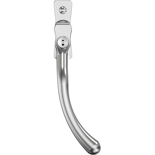This is an image of Mila Heritage Pear Drop Casement Handle Smooth Satin Right hand - CB-CB700692 available from T.H. Wiggans Ironmongery Ltd in Kendal.