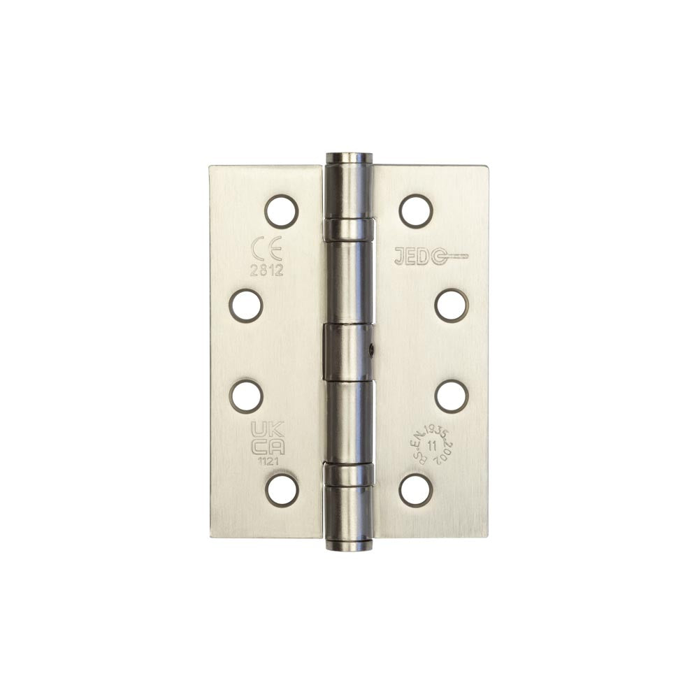 This is an image showing the Frelan - 102x76mm Stainless Steel Ball Bearing Hinges Grade 11 - Satin Nickel available to order from T.H. Wiggans Ironmongery in Kendal
