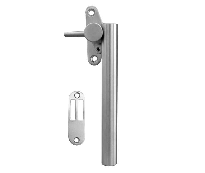 This is an image showing the Frelan - Round Bar Casement Fastener c/w Mortice Plate Right Hand - Grade 304 Sa available to order from T.H. Wiggans Ironmongery in Kendal