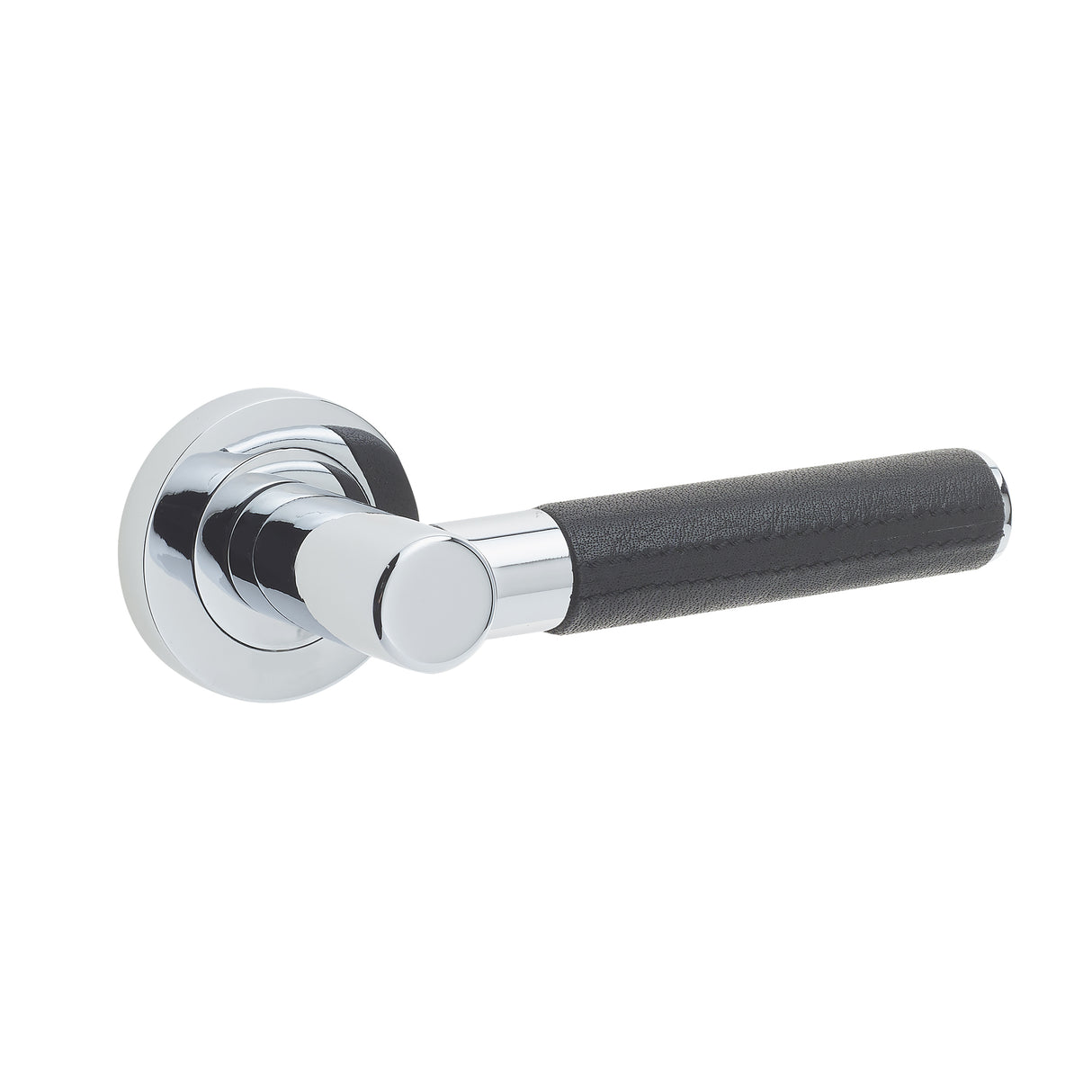 This is an image showing the Frelan - Ascot Levers on Round Rose - Polished Chrome available to order from T.H. Wiggans Ironmongery in Kendal