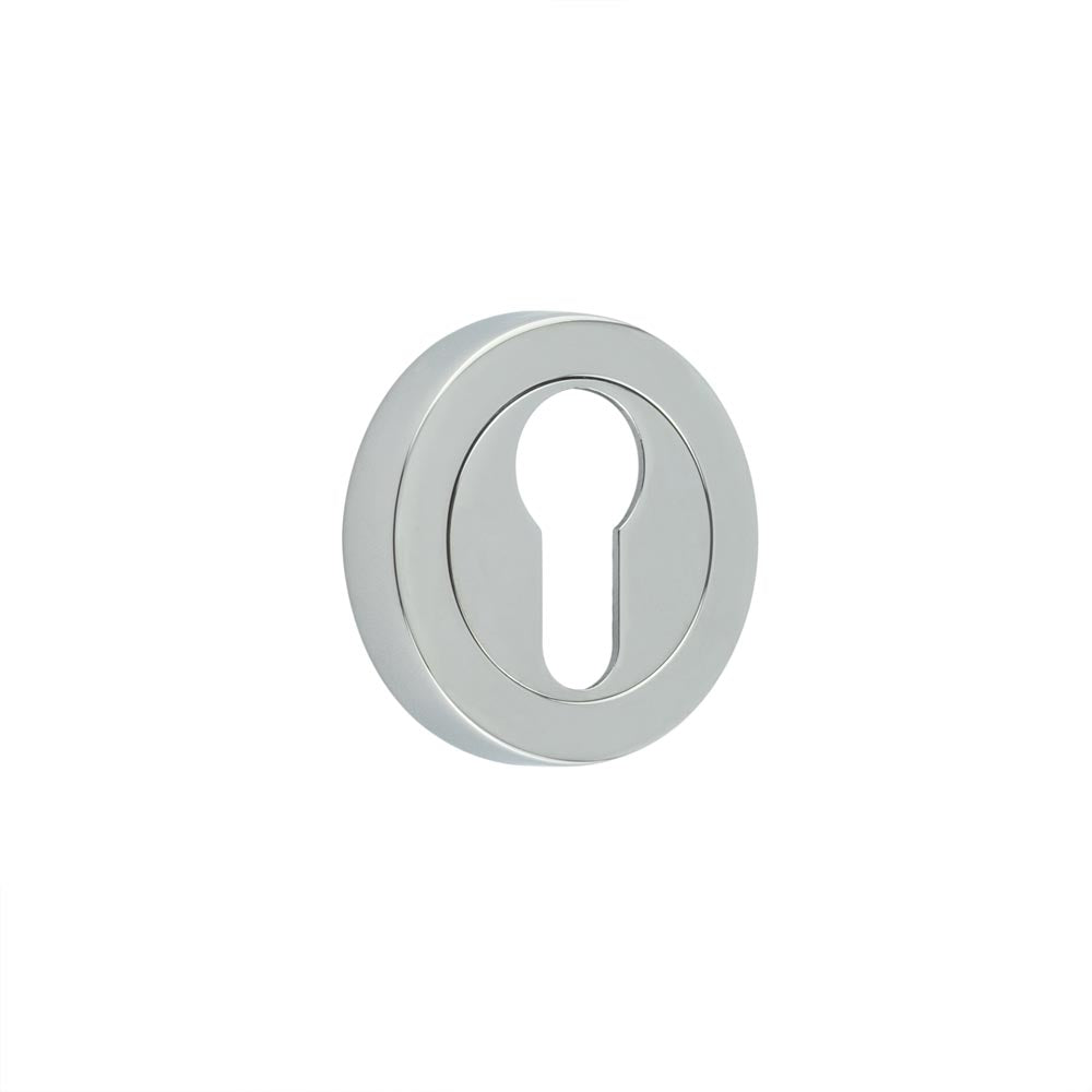 This is an image showing the Frelan - Euro Profile Escutcheons - Polished Chrome available to order from T.H. Wiggans Ironmongery in Kendal