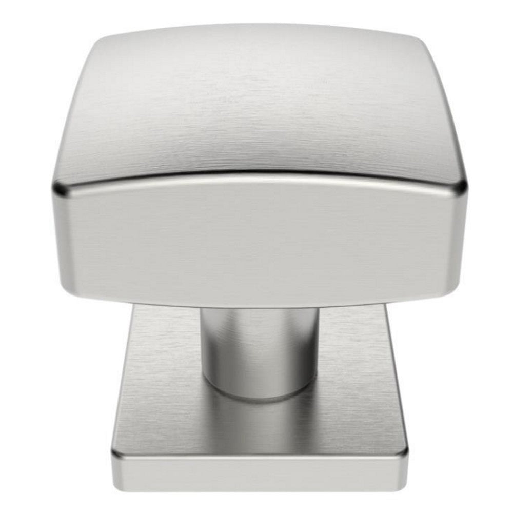 This image shows Eurospec - square centre door knob - 62mm dia. - bolt through fixing - satin stainless steel - swe1062sss available from T.H. Wiggans Ironmongery in Kendal.