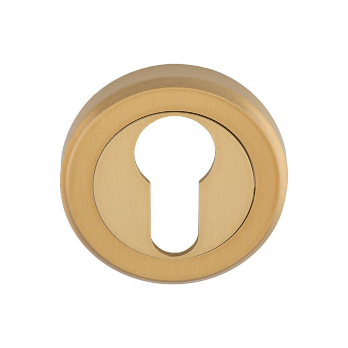 This image shows Serozzetta - Euro Profile Escutcheon - Satin Brass - szm001sb available from T.H. Wiggans Ironmongery in Kendal.