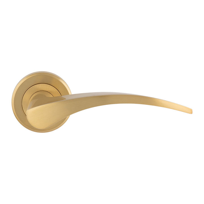This image shows Serozzetta - Olivier Lever On Rose - Satin Brass - zin3112sb available from T.H. Wiggans Ironmongery in Kendal.