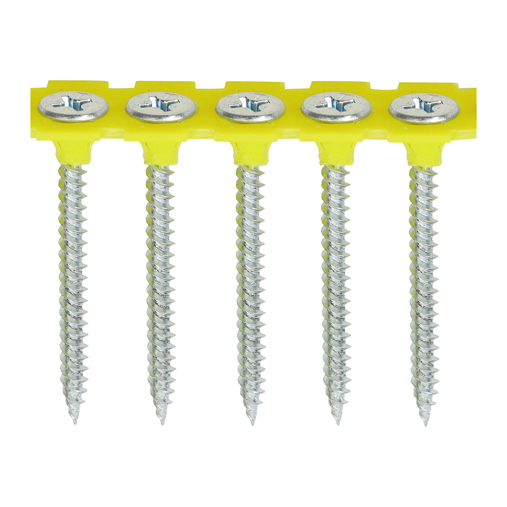 This is an image showing TIMCO Collated Drywall Screws - PH - Bugle - Fine Thread - Zinc - 3.5 x 32 - 1000 Pieces Box available from T.H Wiggans Ironmongery in Kendal, quick delivery at discounted prices.