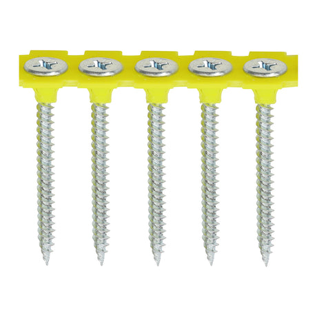 This is an image showing TIMCO Collated Drywall Screws - PH - Bugle - Fine Thread - Zinc - 3.5 x 32 - 1000 Pieces Box available from T.H Wiggans Ironmongery in Kendal, quick delivery at discounted prices.