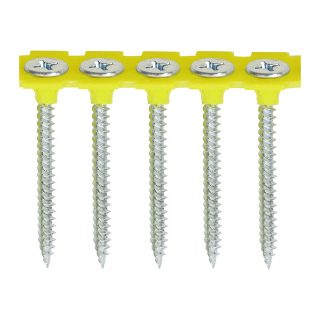 This is an image showing TIMCO Collated Drywall Screws - PH - Bugle - Fine Thread - Zinc - 3.5 x 32 - 1000 Pieces Box available from T.H Wiggans Ironmongery in Kendal, quick delivery at discounted prices.