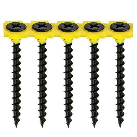 This is an image showing TIMCO Collated Drywall Screws - PH - Bugle - Coarse Thread - Black - 3.5 x 35 - 1000 Pieces Tub available from T.H Wiggans Ironmongery in Kendal, quick delivery at discounted prices.