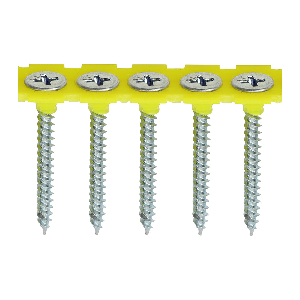 This is an image showing TIMCO Collated Drywall Screws - PH - Bugle - Fine Thread - Zinc - 3.5 x 35 - 1000 Pieces Box available from T.H Wiggans Ironmongery in Kendal, quick delivery at discounted prices.