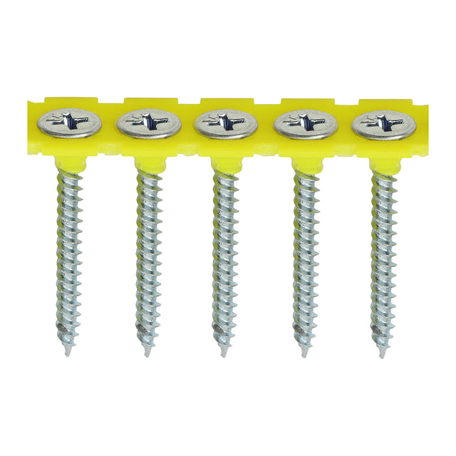 This is an image showing TIMCO Collated Drywall Screws - PH - Bugle - Fine Thread - Zinc - 3.5 x 35 - 1000 Pieces Box available from T.H Wiggans Ironmongery in Kendal, quick delivery at discounted prices.