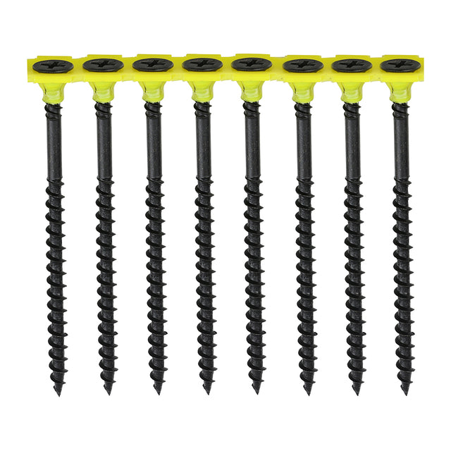 This is an image showing TIMCO Collated Drywall Screws - PH - Bugle - Coarse Thread - Black - 3.5 x 38 - 1000 Pieces Box available from T.H Wiggans Ironmongery in Kendal, quick delivery at discounted prices.