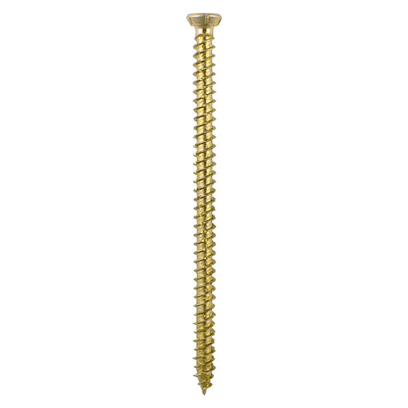 This is an image showing TIMCO Concrete Screws - TX - Flat Countersunk - Yellow - 7.5 x 40 - 100 Pieces Box available from T.H Wiggans Ironmongery in Kendal, quick delivery at discounted prices.