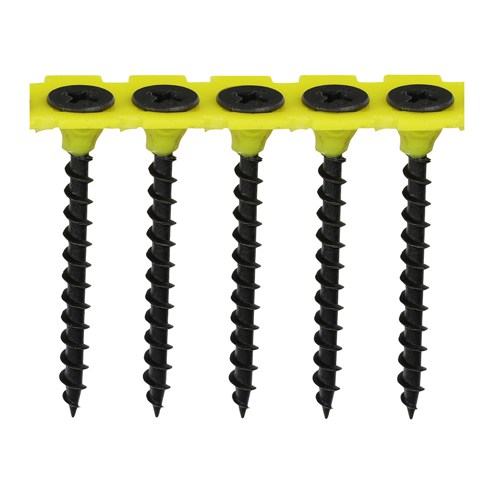 This is an image showing TIMCO Collated Drywall Screws - PH - Bugle - Coarse Thread - Black - 3.5 x 45 - 1000 Pieces Box available from T.H Wiggans Ironmongery in Kendal, quick delivery at discounted prices.