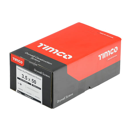 This is an image showing TIMCO Drywall Screws - PH - Bugle - Coarse Thread - Grey - 3.5 x 50 - 1000 Pieces Box available from T.H Wiggans Ironmongery in Kendal, quick delivery at discounted prices.