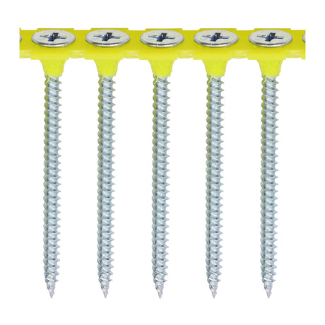 This is an image showing TIMCO Collated Drywall Screws - PH - Bugle - Fine Thread - Zinc - 3.5 x 55 - 1000 Pieces Box available from T.H Wiggans Ironmongery in Kendal, quick delivery at discounted prices.