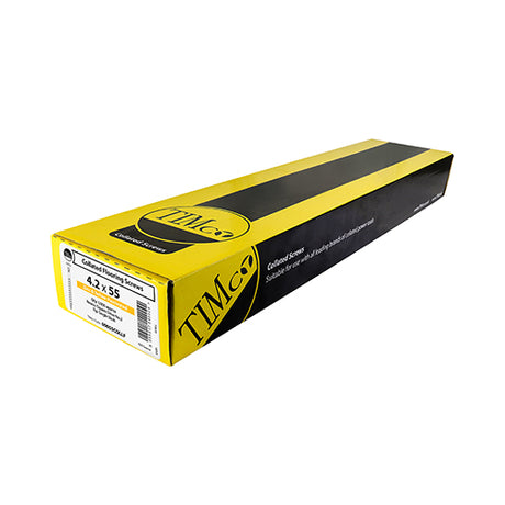 This is an image showing TIMCO Collated Flooring Screws - SQ - Countersunk - Yellow - 4.2 x 55 - 1000 Pieces Box available from T.H Wiggans Ironmongery in Kendal, quick delivery at discounted prices.