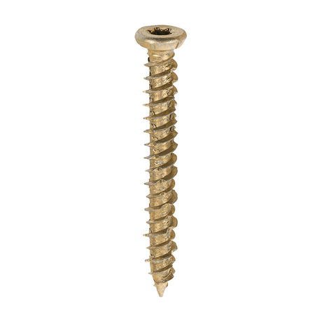 This is an image showing TIMCO Concrete Screws - TX - Flat Countersunk - Yellow - 7.5 x 60 - 100 Pieces Box available from T.H Wiggans Ironmongery in Kendal, quick delivery at discounted prices.