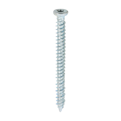 This is an image showing TIMCO Concrete Screws - TX - Flat Countersunk - Zinc - 7.5 x 80 - 100 Pieces Box available from T.H Wiggans Ironmongery in Kendal, quick delivery at discounted prices.