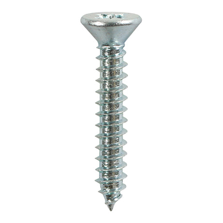 This is an image showing TIMCO Self-Tapping Screws - PZ - Countersunk - Zinc - 8 x 1 - 18 Pieces TIMpac available from T.H Wiggans Ironmongery in Kendal, quick delivery at discounted prices.
