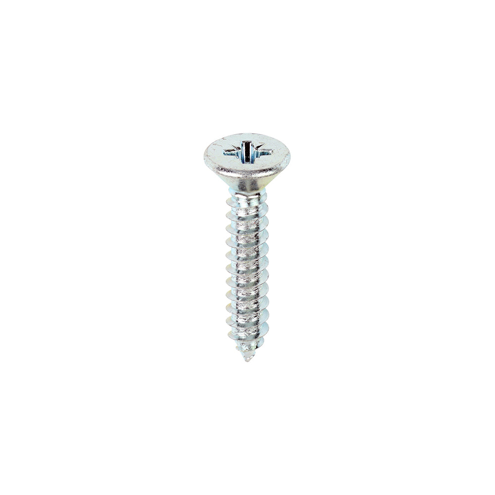 This is an image showing TIMCO Self-Tapping Screws - PZ - Countersunk - Zinc - 10 x 1 - 200 Pieces Box available from T.H Wiggans Ironmongery in Kendal, quick delivery at discounted prices.