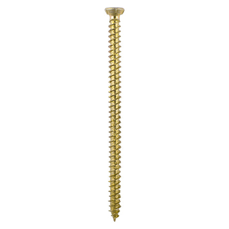 This is an image showing TIMCO Concrete Screws - TX - Flat Countersunk - Yellow - 7.5 x 150 - 2 Pieces TIMpac available from T.H Wiggans Ironmongery in Kendal, quick delivery at discounted prices.
