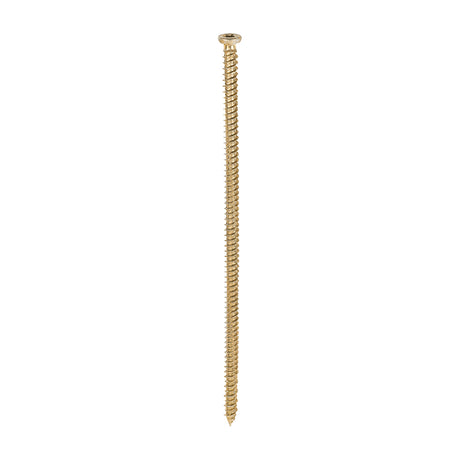 This is an image showing TIMCO Concrete Screws - TX - Flat Countersunk - Yellow - 7.5 x 200 - 100 Pieces Box available from T.H Wiggans Ironmongery in Kendal, quick delivery at discounted prices.