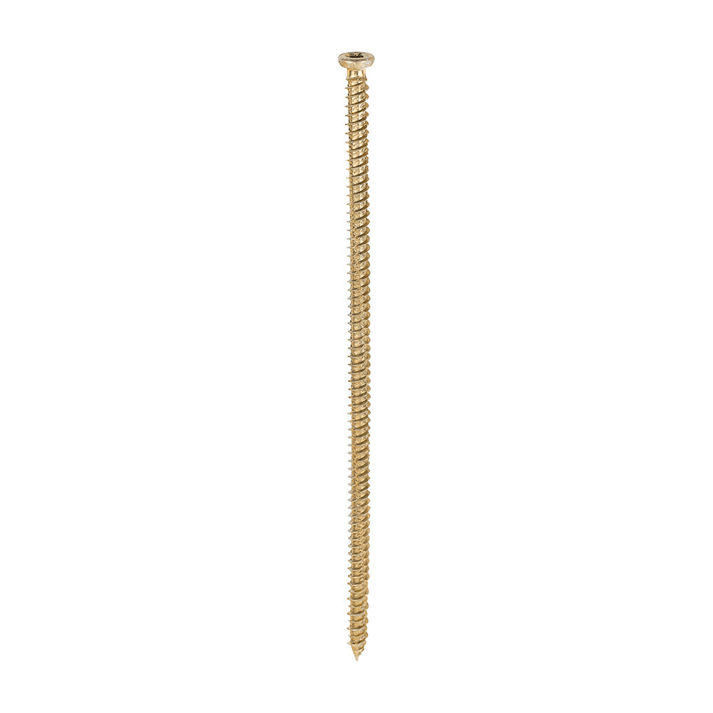 This is an image showing TIMCO Concrete Screws - TX - Flat Countersunk - Yellow - 7.5 x 200 - 100 Pieces Box available from T.H Wiggans Ironmongery in Kendal, quick delivery at discounted prices.